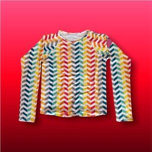 Running skirts multi colored zigzag pattern run top ,gently used . Size Small